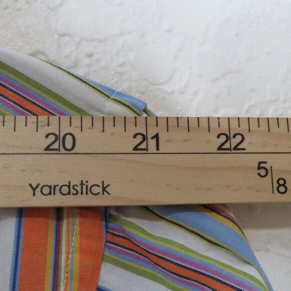 Linea Dome* Men's Long Sleeve Button Down Single Pocket Stripe Shirt~ Size Large - Picture 5 of 10